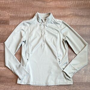 Eddie Bauer Quarter-Zip Pullover Women’s L Pale Green Athleisure Fitted